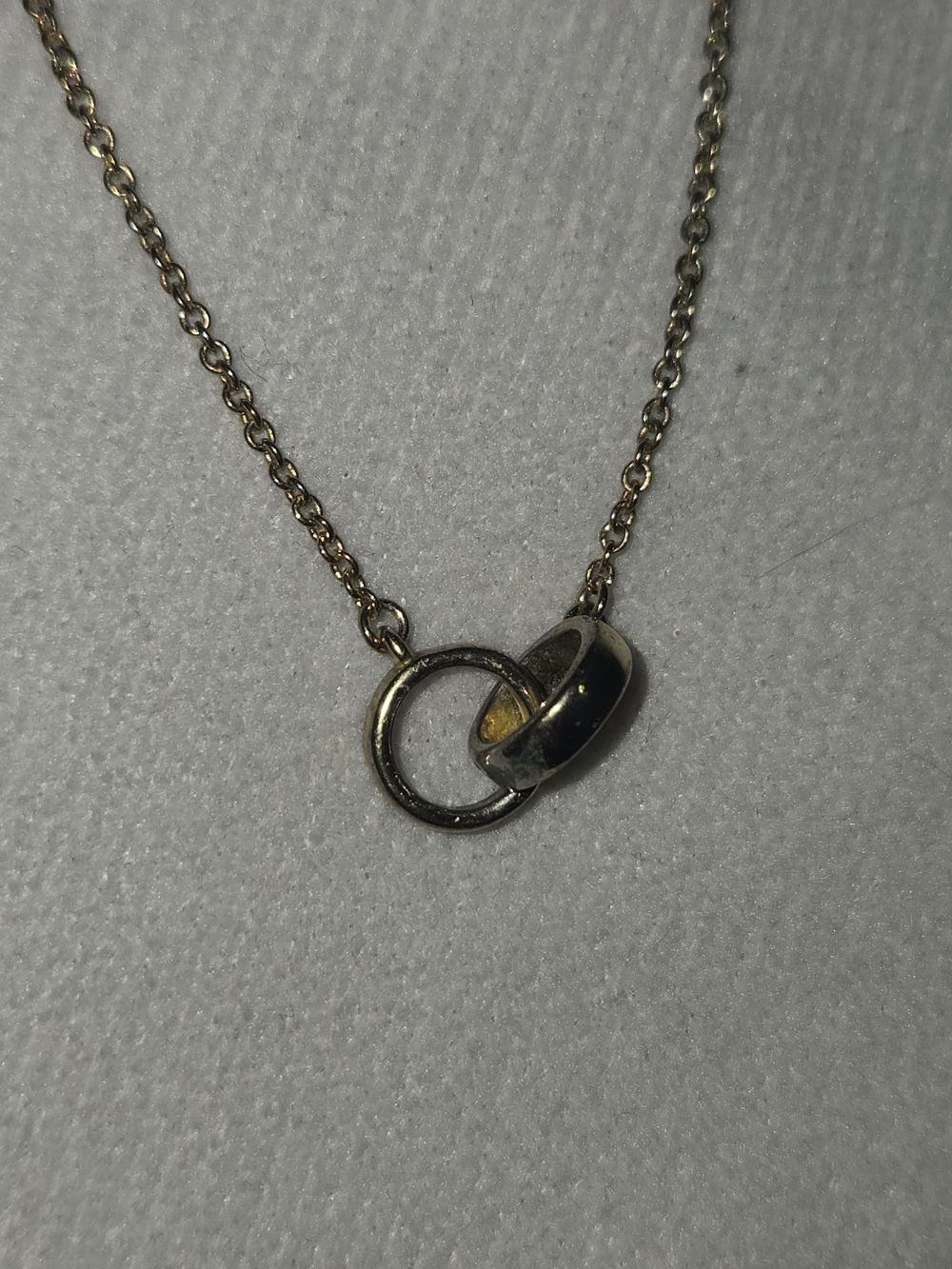 Interlocking Double Ring Sterling Forever Love Necklace